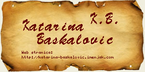 Katarina Baškalović vizit kartica